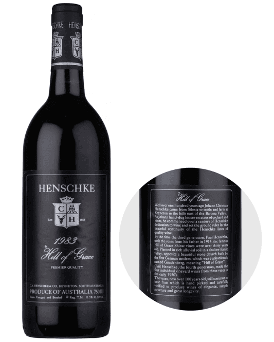 1976 Henschke Hill Of Grace Shiraz 750ml