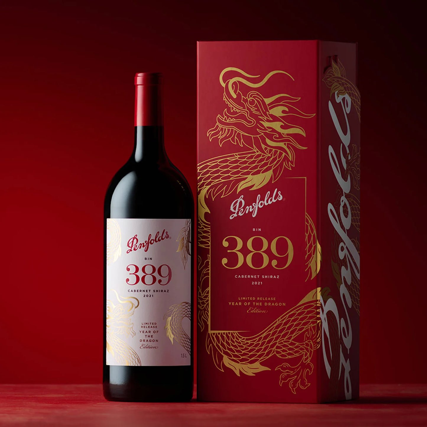 2021 Penfolds Bin 389 Cabernet Shiraz Year of Dragon Lunar New Year Gift Box 1.5L Magnum